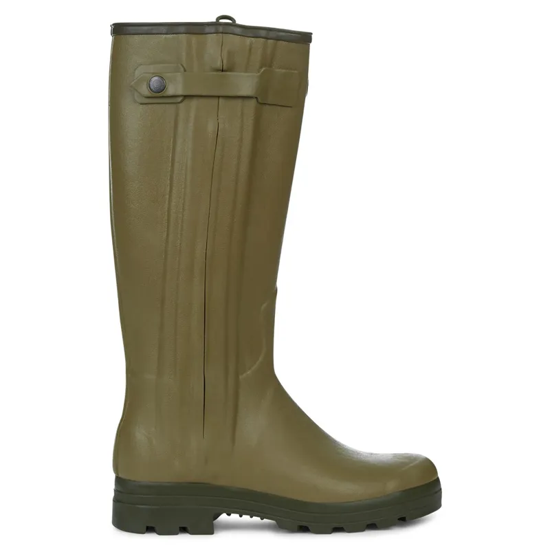 Le Chameau Mens Chasseur Leather Lined Boots in Vert Vierzon